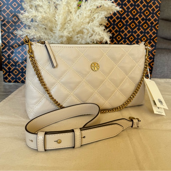NWE, Tory Burch willa zip Cream Women's shoulder Bag brie - Picture 2 of 13